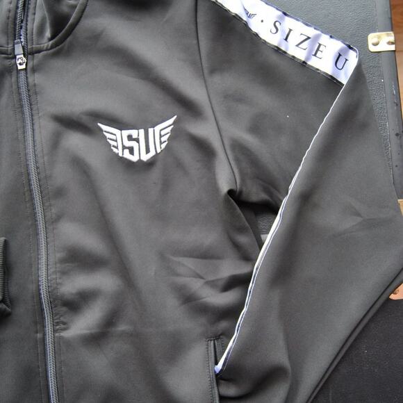 Size Up Black and White Full Zip Up Track Jacket Small - Picture 2 of 9
